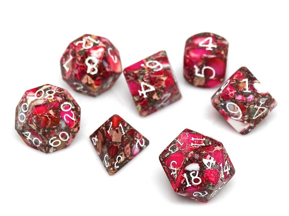 Wizard Stone Magma 7ct Polyhedral Dice Set Dice Easy Roller Dice   