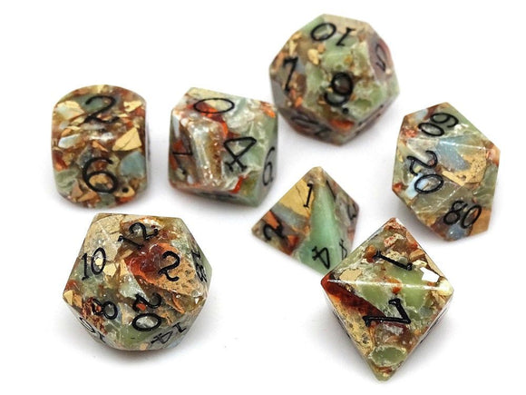 Wizard Stone Desert Mirage 7ct Polyhedral Dice Set Dice Easy Roller Dice   
