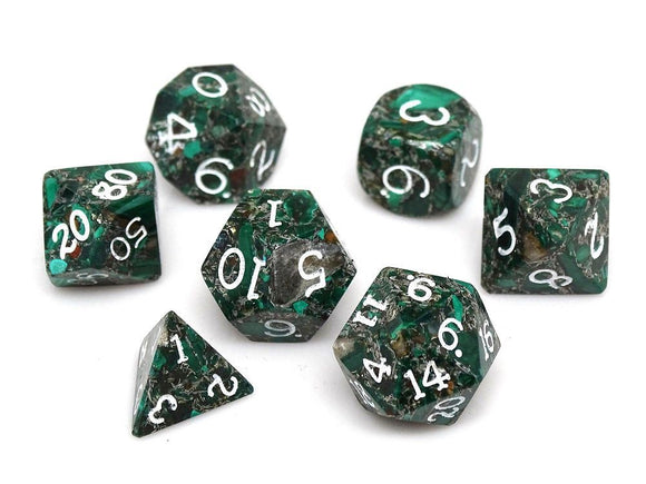 Wizard Stone Shire Stone 7ct Polyhedral Dice Set Dice Easy Roller Dice   