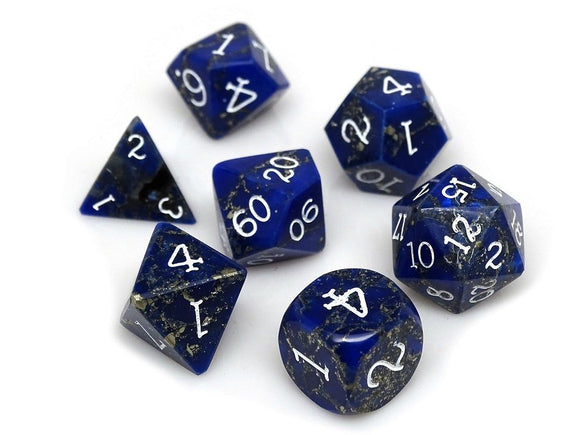 Wizard Stone Shimmering Sea 7ct Polyhedral Dice Set Dice Easy Roller Dice   