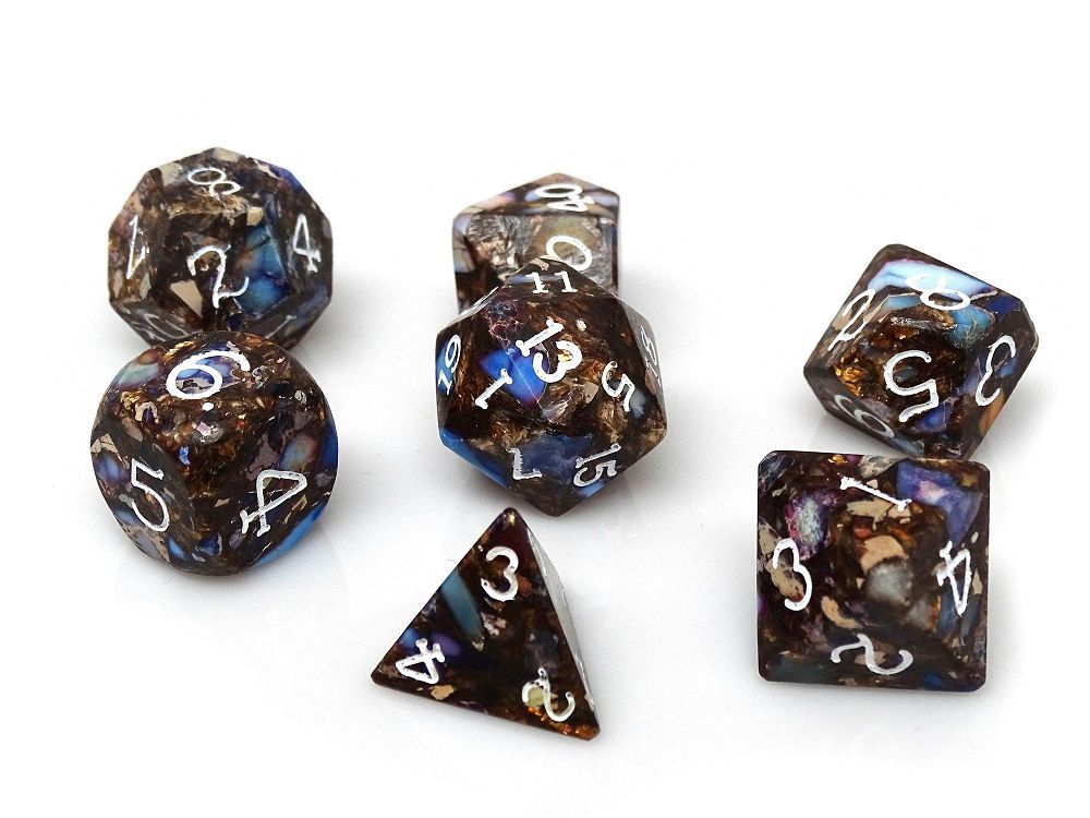 Wizard Stone Glacial Rock 7ct Polyhedral Dice Set Dice Easy Roller Dice   
