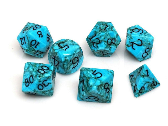 Wizard Stone Vast Oceans 7ct Polyhedral Dice Set Dice Easy Roller Dice   
