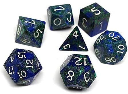Wizard Stone Orbit 7ct Polyhedral Dice Set Supplies Easy Roller Dice   