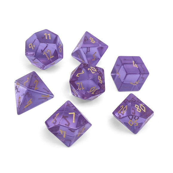 Zircon Glass Polyhedral Dice Set Alexandrite Supplies Norse Foundry   