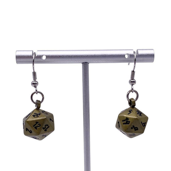 D20 Earrings Bronze Dragon Scal Supplies Norse Foundry   