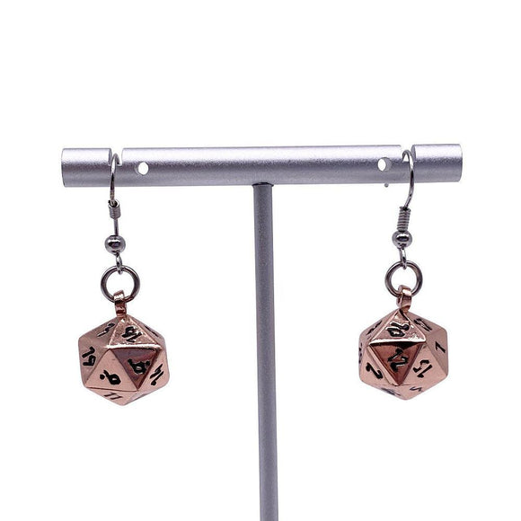D20 Earrings Copper Still Supplies Norse Foundry   