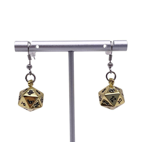 D20 Earrings Dead Mans Gold Supplies Norse Foundry   
