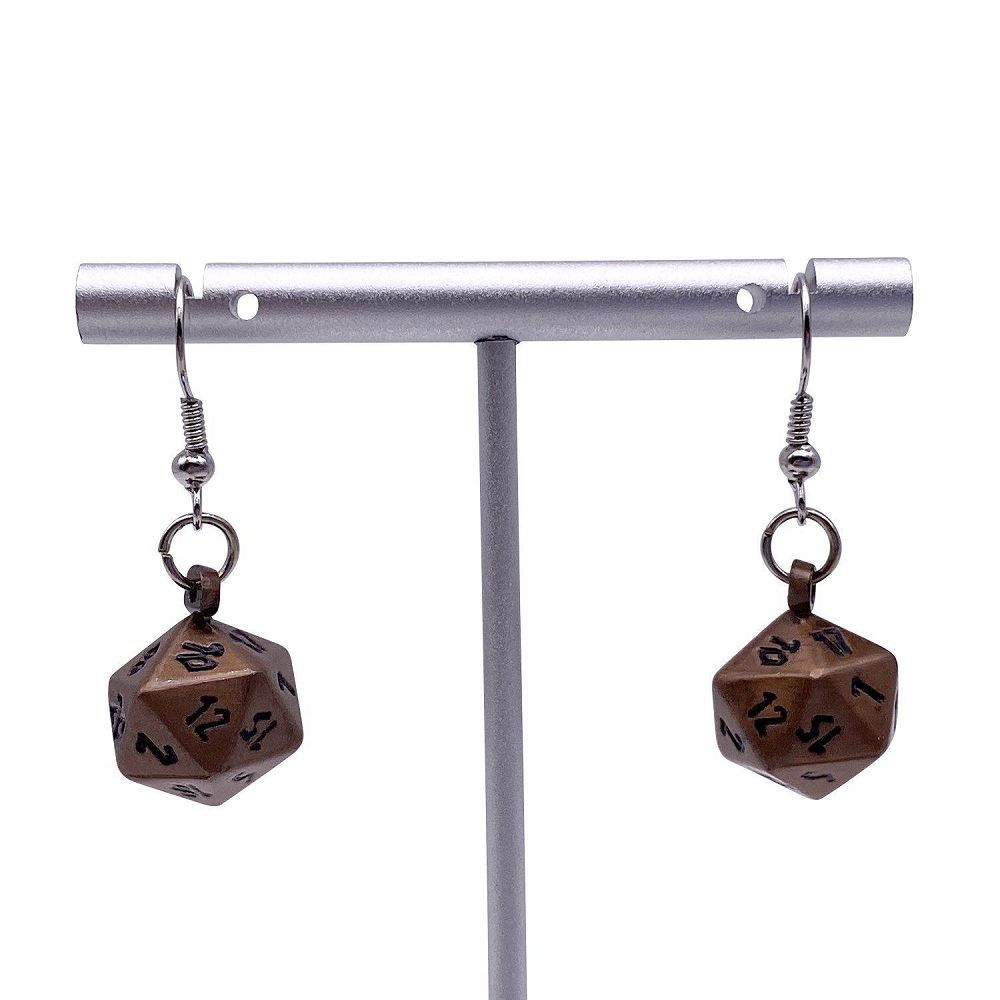 D20 Earrings Gnomish Copper Clothing & Accessories Norse Foundry   