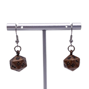 D20 Earrings Gnomish Copper Supplies Norse Foundry   