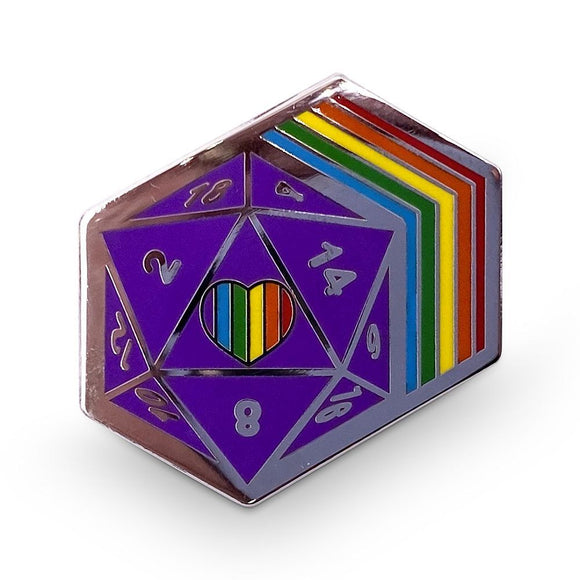 Pins: Retro Rainbow D20 Supplies Norse Foundry   