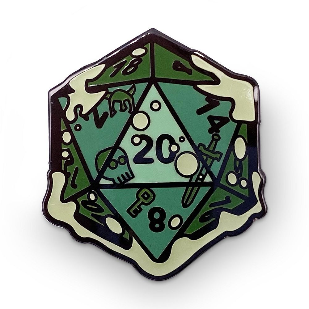 Pins: Gelatinous D20 Green Supplies Norse Foundry   