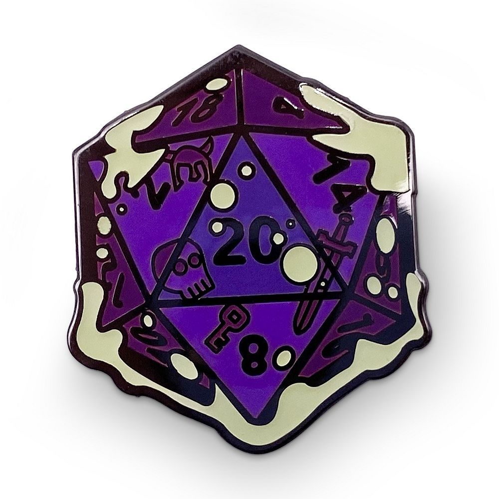 Pins: Gelatinous D20 Purple Supplies Norse Foundry   