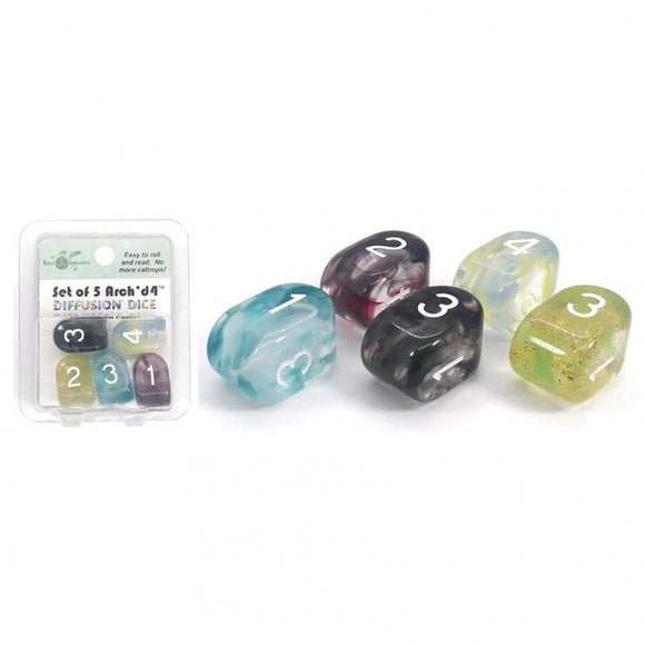Role4Initiative Diffusion High-Visibility 5ct Arch'd4 D4 Set Dice Role 4 Initiative   