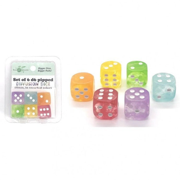 Role4Initiative Diffusion 18mm High-Visibility 6ct D6 Set Dice Role 4 Initiative   