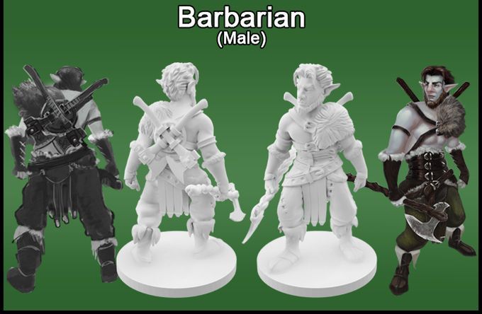 Krakenships Miniatures Phoradin Male Barbarian Miniatures Other