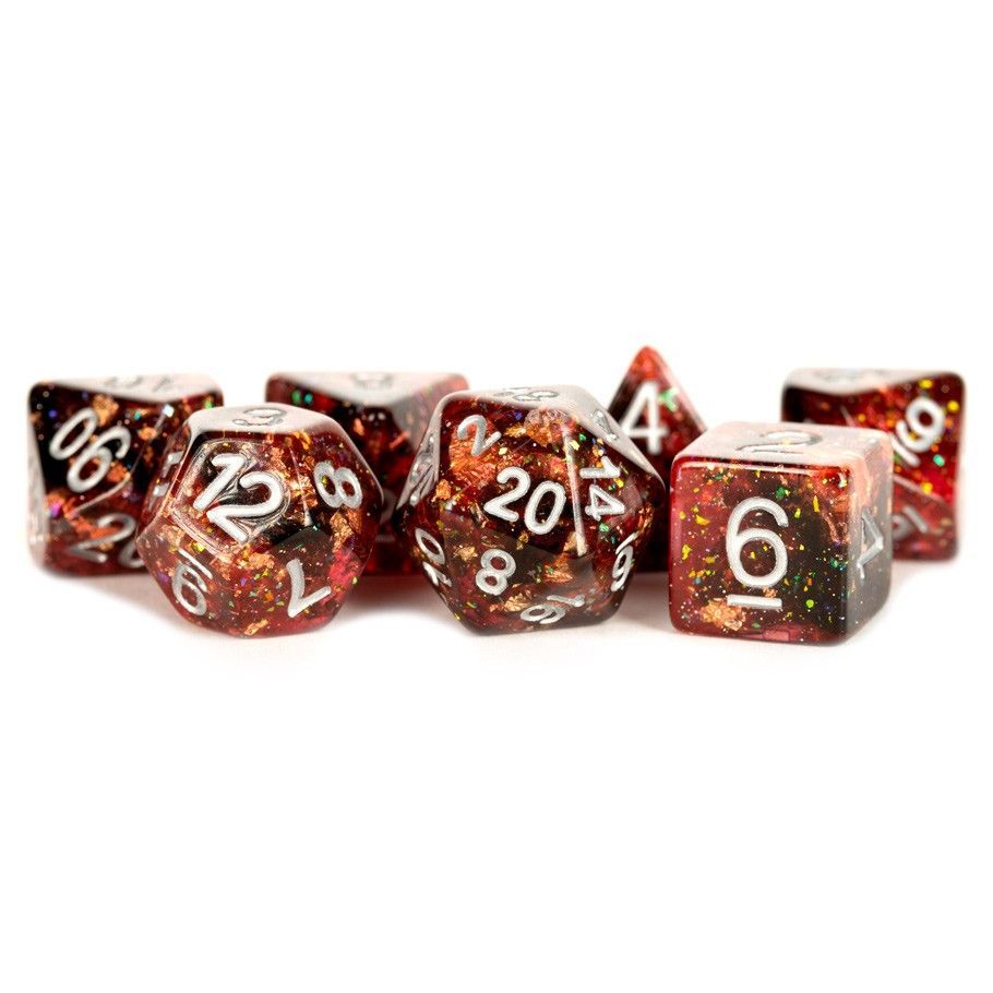 Metallic Dice Games 7ct Polyhedral Dice Set Eternal Fire Dice FanRoll by Metallic Dice Games   