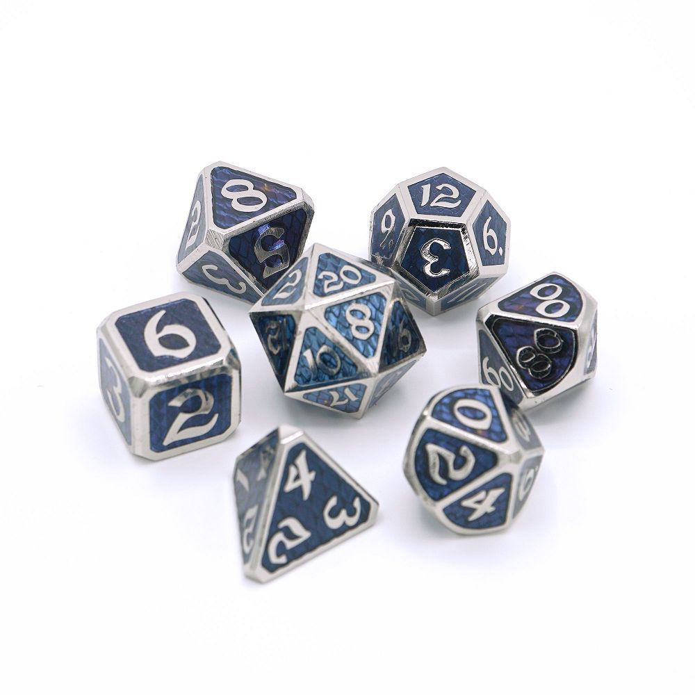 Die Hard Dice Metal Drakona Khaos Nyx 7ct Polyhedral Set Dice Die Hard Dice
