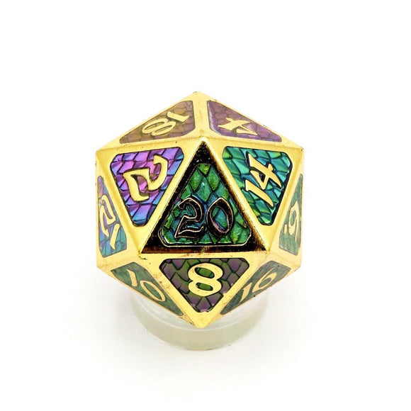 Die Hard Dice Metal Drakona Khaos Hemera Single D20 Dice Die Hard Dice