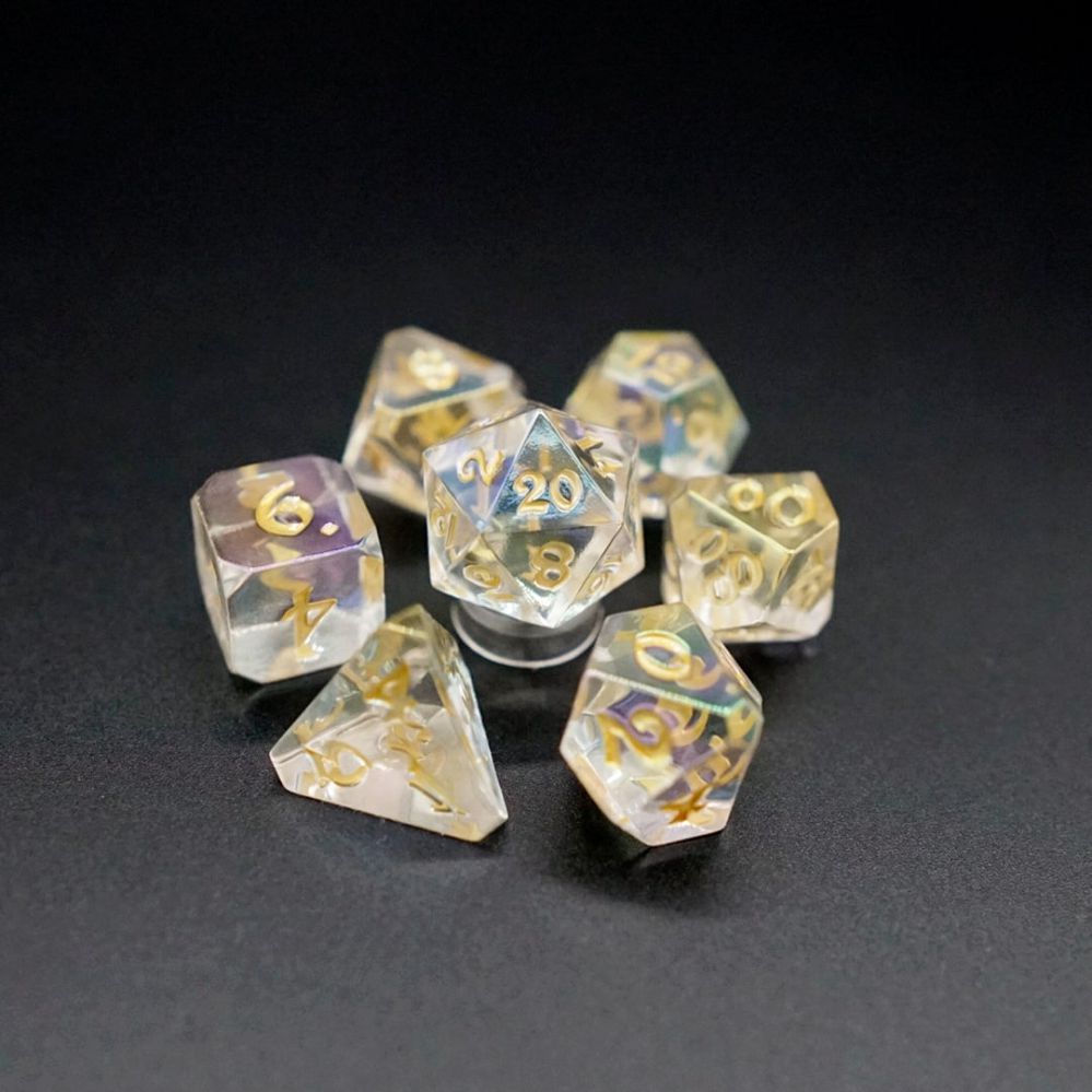 Die Hard Dice Avalore Prismatic Sunlight 7ct Polyhedral Set Dice Die Hard Dice