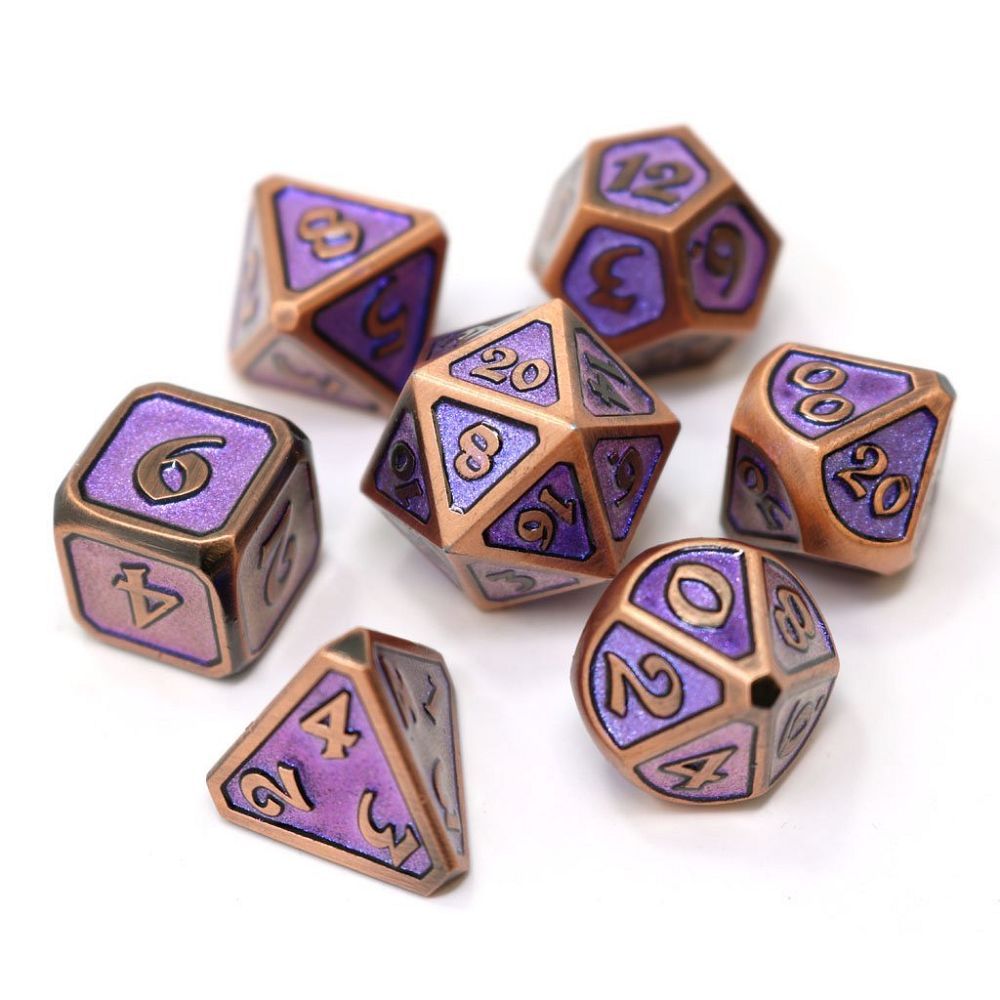 Die Hard Dice Metal Dreamscape Larkspur 7ct Polyhedral Set Dice Die Hard Dice