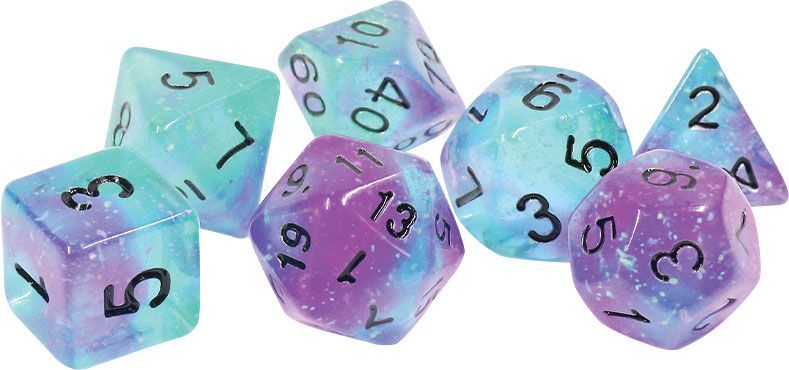 Sirius Dice 7ct Polyhedral Dice Set Peacock Glowworm Dice Sirius Dice   