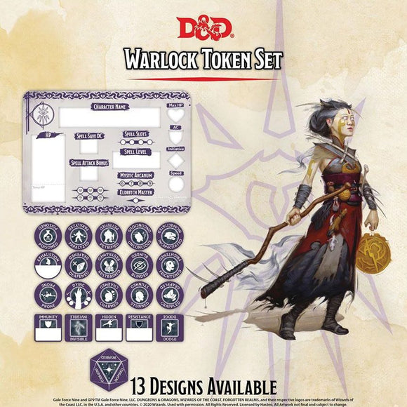 D&D Warlock Token Set Role Playing Games Gale Force Nine   