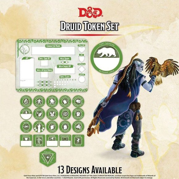 D&D Druid Token Set Role Playing Games Gale Force Nine   