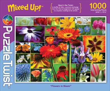 Puzzle Twist Mixed Up 1000 Piece Flowers in Bloom  Common Ground Games   