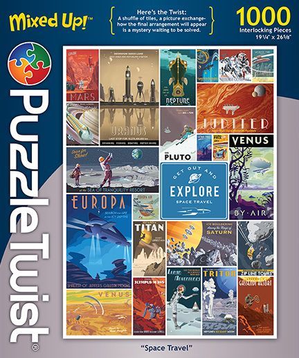 Puzzle Twist Mixed Up 1000 Piece Space Travel  Common Ground Games   
