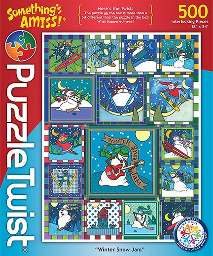 Puzzle Twist Something's Amiss 500 Piece Winter Snow Jam  Common Ground Games   
