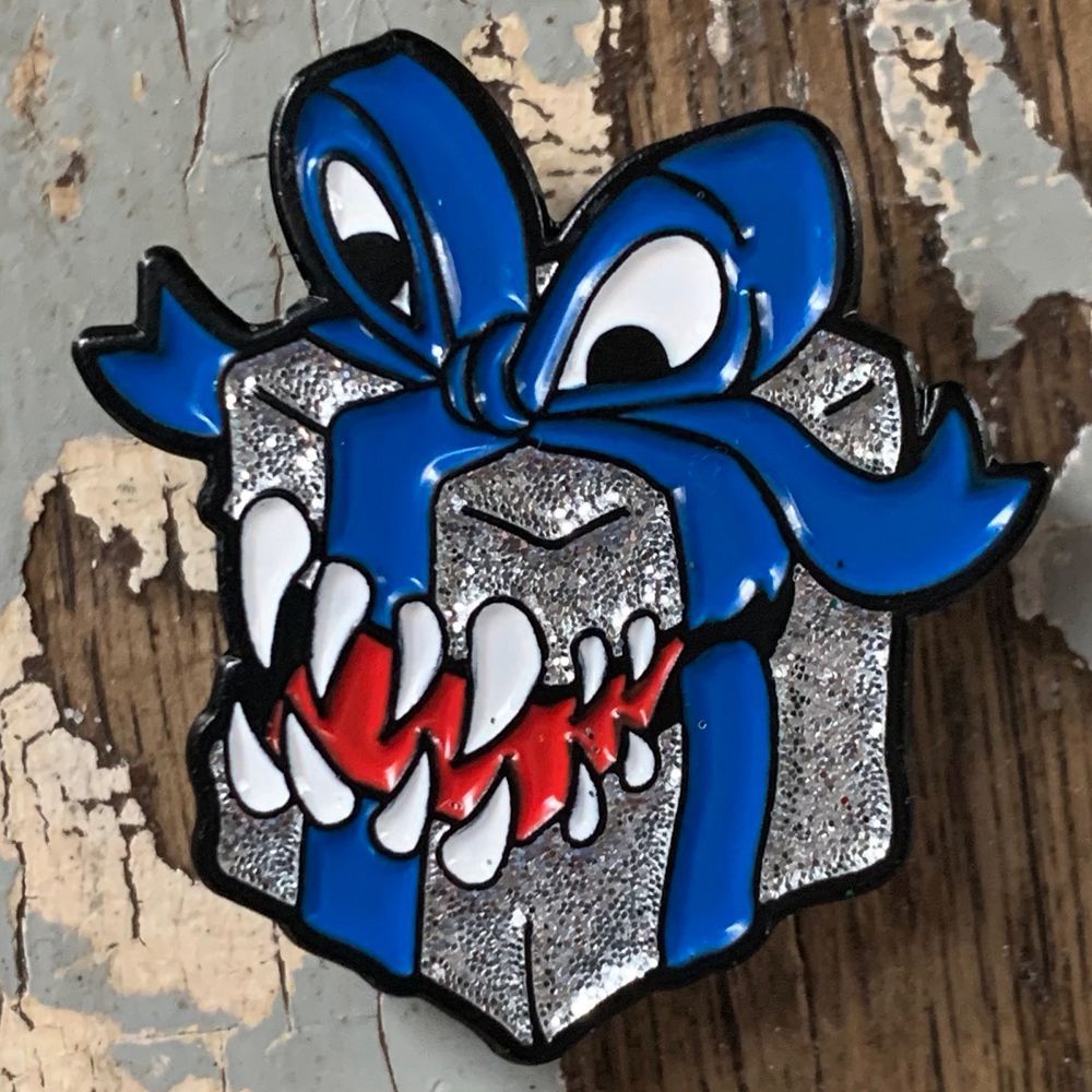 Mimic Present Pin Silver/Blue Clothing & Accessories Other