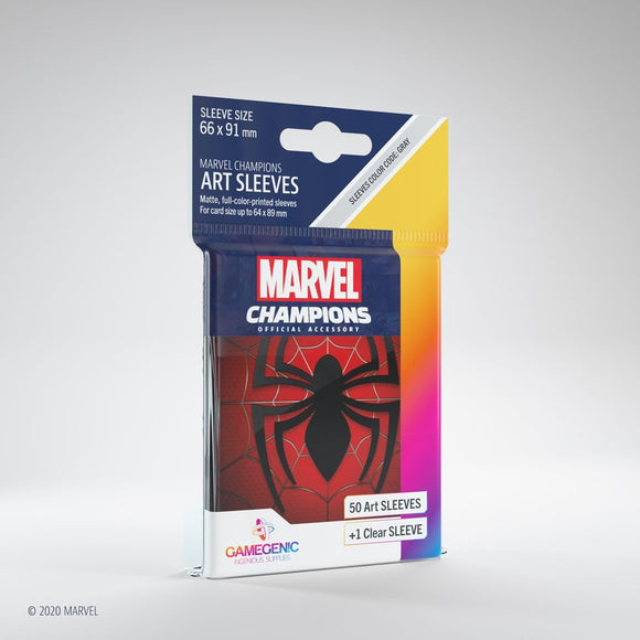 Gamegenic Marvel Champions 50ct Standard Size Art Sleeves Spider-Man Supplies Asmodee   
