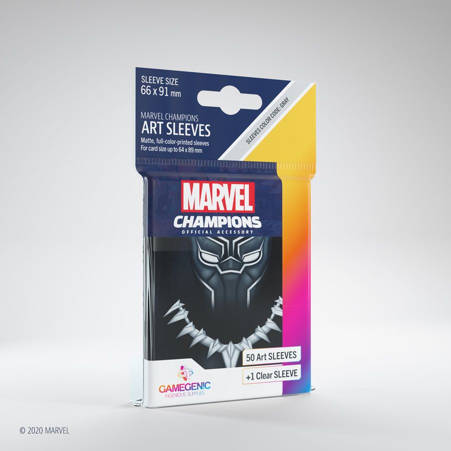 Gamegenic Marvel Champions 50ct Standard Size Art Sleeves Black Panther  Gamegenic   