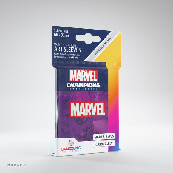 Gamegenic Marvel Champions 50ct Standard Size Art Sleeves Purple  Asmodee   