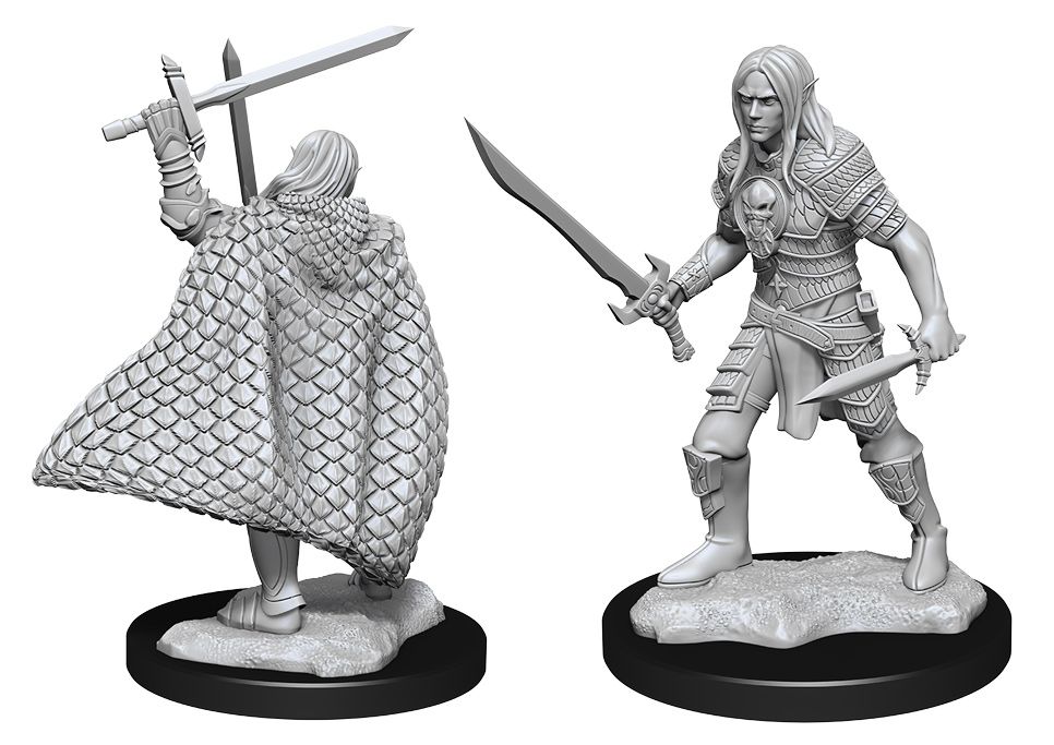 Pathfinder Battles Deep Cuts Unpainted Miniatures: Elf Male Fighter (90169) Miniatures WizKids   
