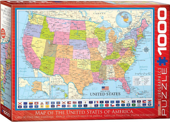 Map of the United States of America 1000pc Puzzle  Common Ground Games   