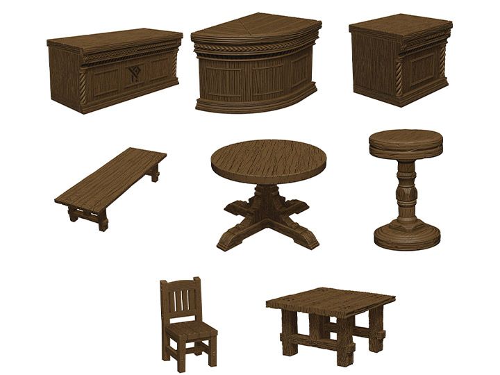 D&D Icons of the Realms The Yawning Portal Inn Bars and Tables Miniatures WizKids