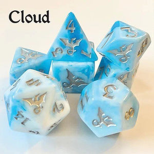 Black Oak Workshop Cloud Dragon 7ct Polyhedral Dice Set  Common Ground Games   