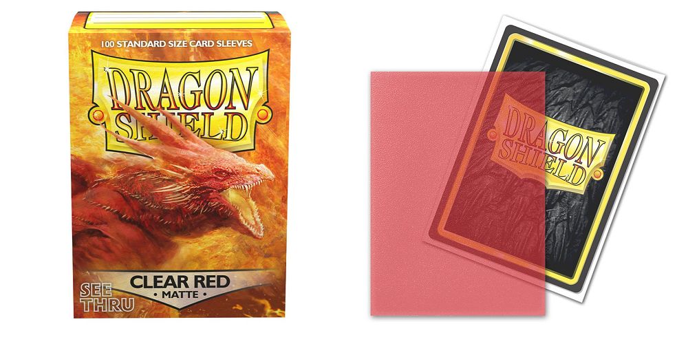 Dragon Shield Matte Standard Sleeves 100ct Clear Red (11043) Supplies Arcane Tinmen   