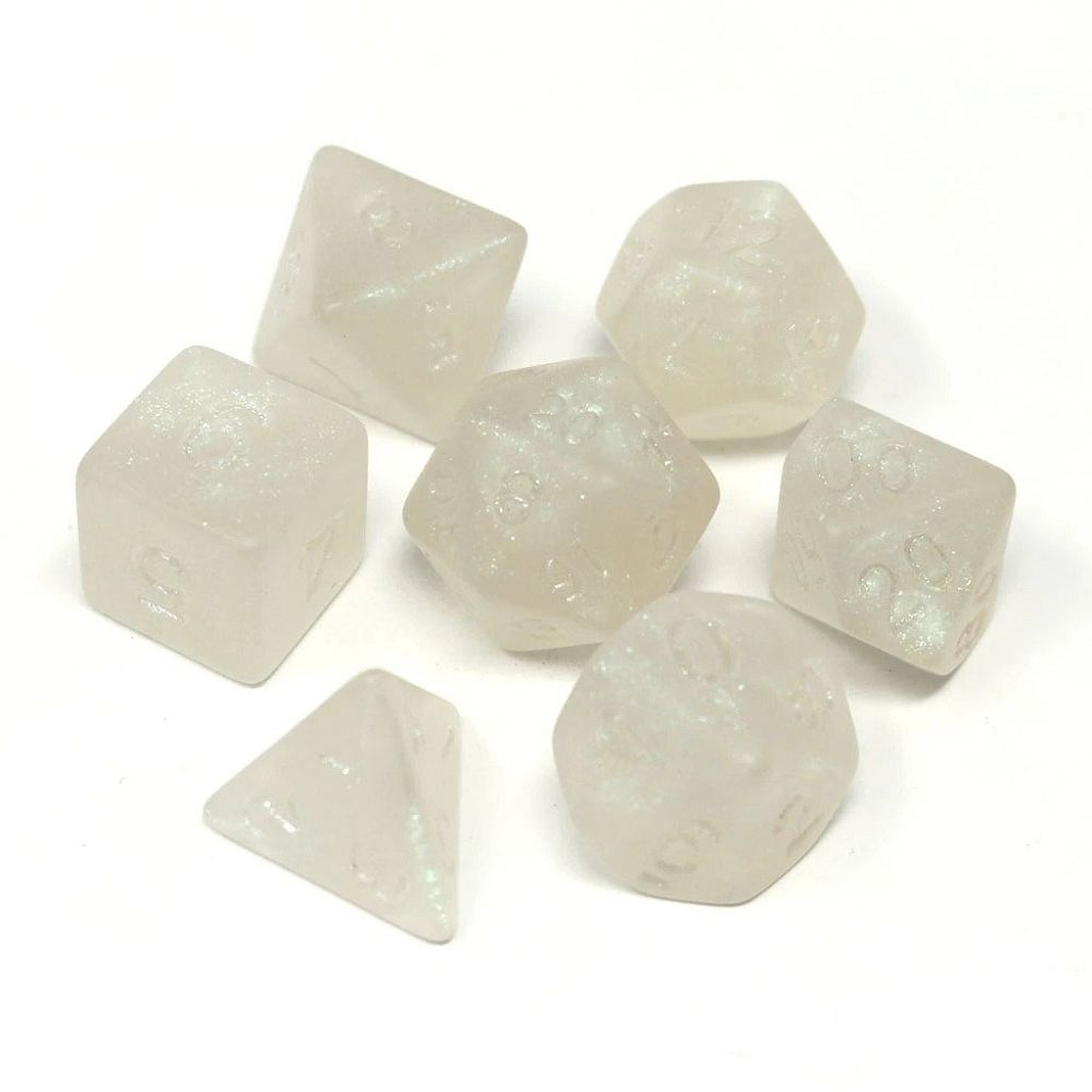 Die Hard Dice 7ct Polyhedral Project Dice Set - Frosted Glacial Moonstone Dice Die Hard Dice