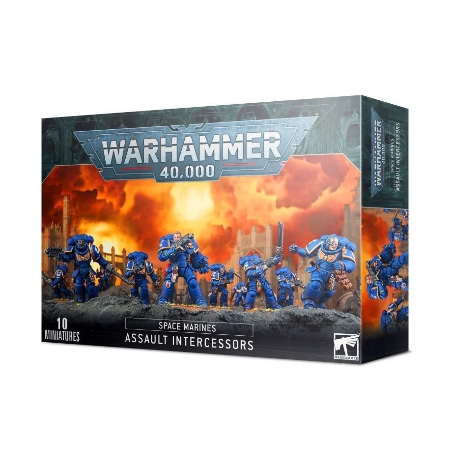 Warhammer 40K Space Marines: Assault Intercessors Miniatures Games Workshop   