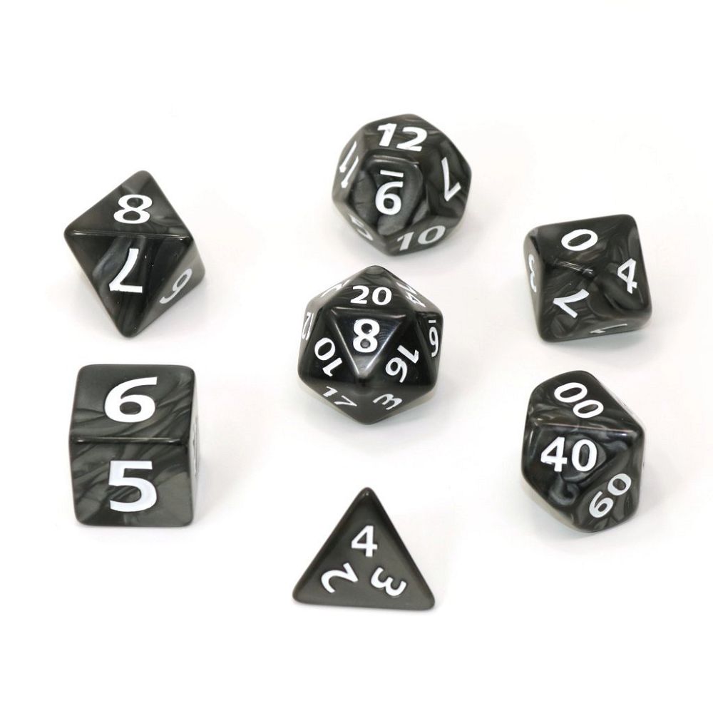 Die Hard Dice 7ct Mega Dice - Black Swirl w/ White Dice Die Hard Dice