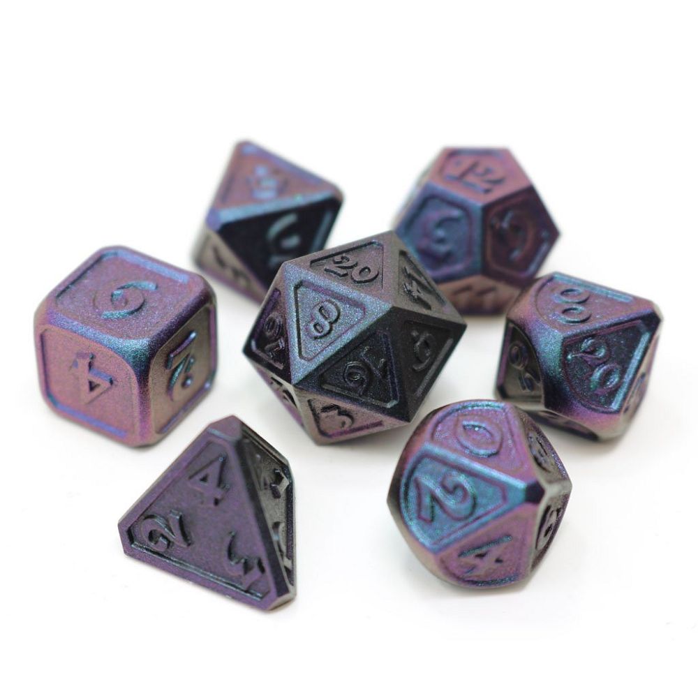 Die Hard Dice Metal Dreamscape Lunar Abyss 7ct Polyhedral Set Dice Die Hard Dice