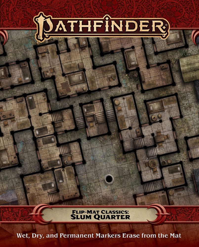 Pathfinder 2e RPG Flip-Mat Classics Slum Quarter RPG Maps Paizo   