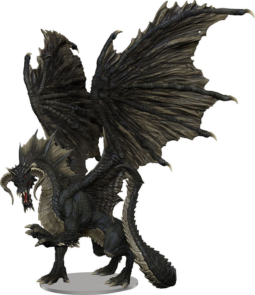 D&D Icons of the Realms Adult Black Dragon Miniatures WizKids   