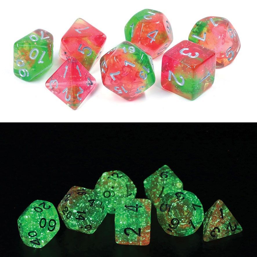 Sirius Dice 7ct Polyhedral Dice Set Lotus Glowworm Dice Sirius Dice   