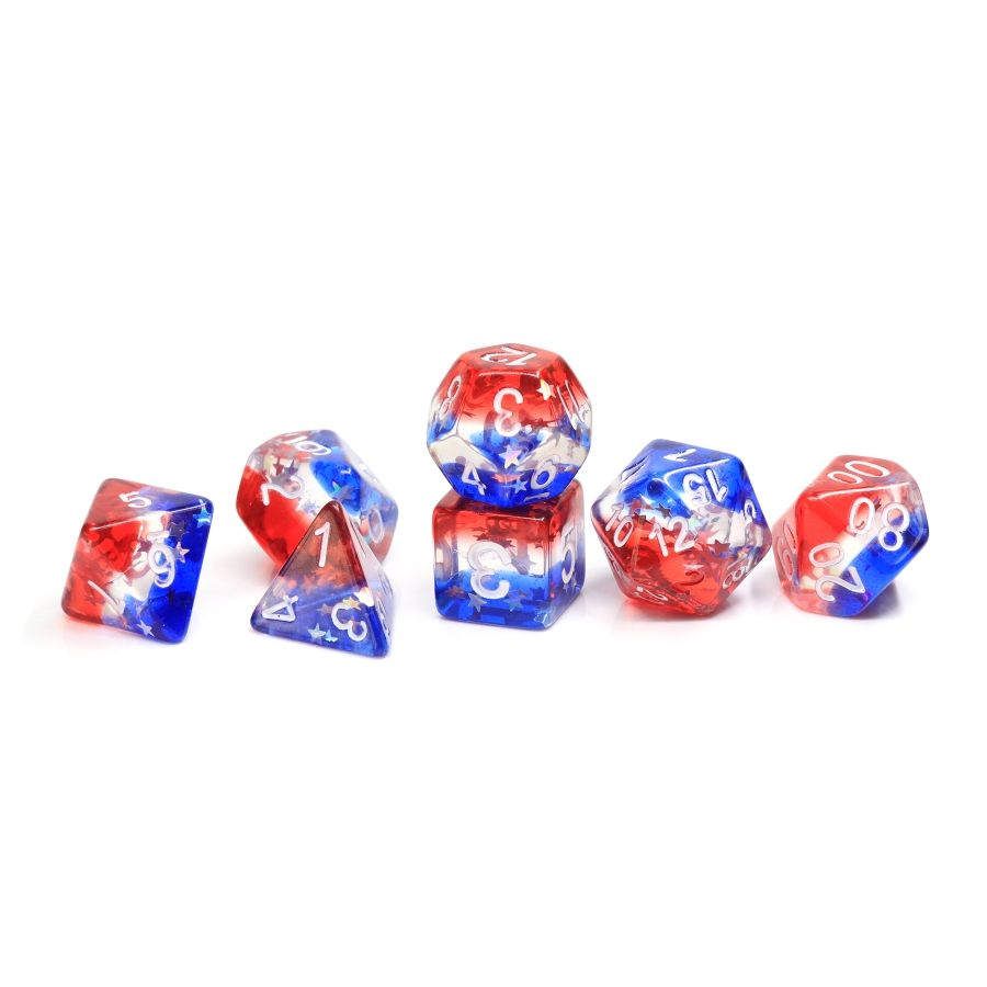 Sirius Dice 7ct Polyhedral Dice Set Star Spangled Banner Dice Sirius Dice   