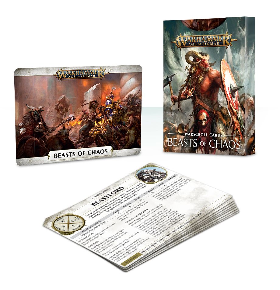 Age of Sigmar Beasts of Chaos Warscroll Cards Miniatures Games Workshop   