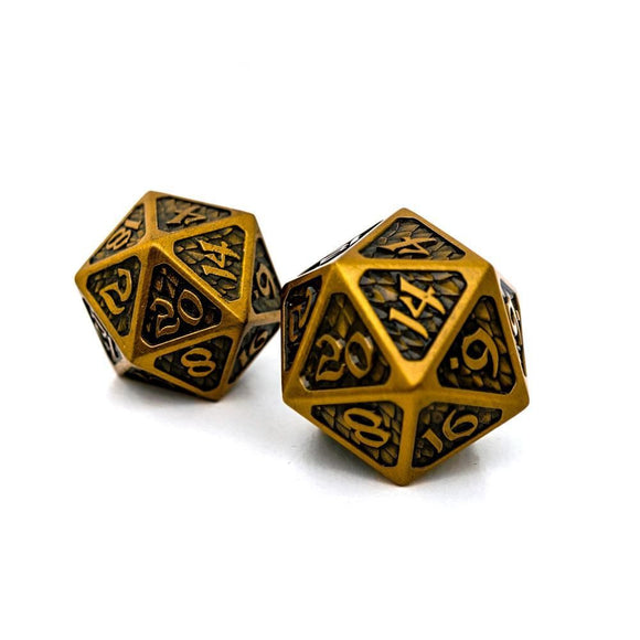 Die Hard Dice Metal Drakona Eldric Electrum Dire D20 Dice Die Hard Dice