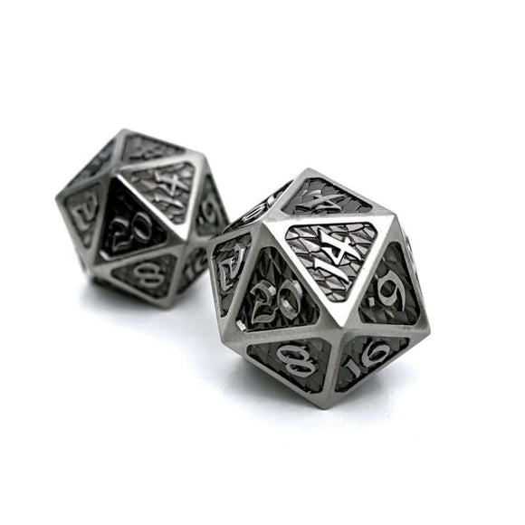 Die Hard Dice Metal Drakona Eldric Argentum Dire D20 Dice Die Hard Dice